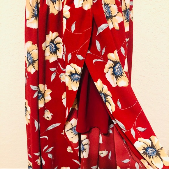Zaful Red Floral High Low Dress - Picture 6 of 6